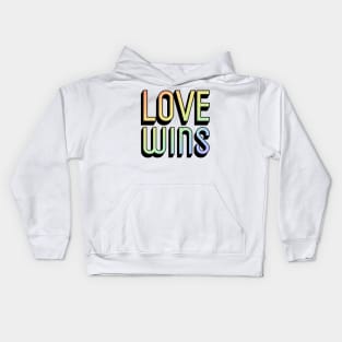 Love Wins Rainbow LGBTQ Quote for Pride Kids Hoodie